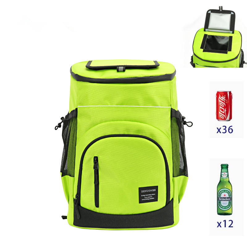 Wine Beer Fridge - 33L ตู้เย็นกระเป๋าขนาดใหญ่36กระป๋องหุ้มฉนวน Cooler กระเป๋าเป้สะพายหลังความร้อน Isothermal ตู้เย็น