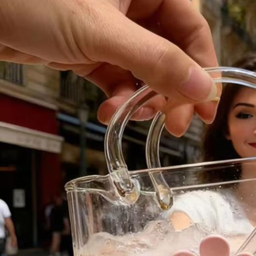 Wine Or Beer - แก้วน้ำพกพาแบบกระเป๋าถือ, แก้วค็อกเทลดีไซน์สร้างสรรค์, แก้วไวน์ผลไม้ลายตลก, แก้วทรงกระเป๋าพร้อมหลอดดูดสไตล์ Ins, อุปกรณ์บาร์