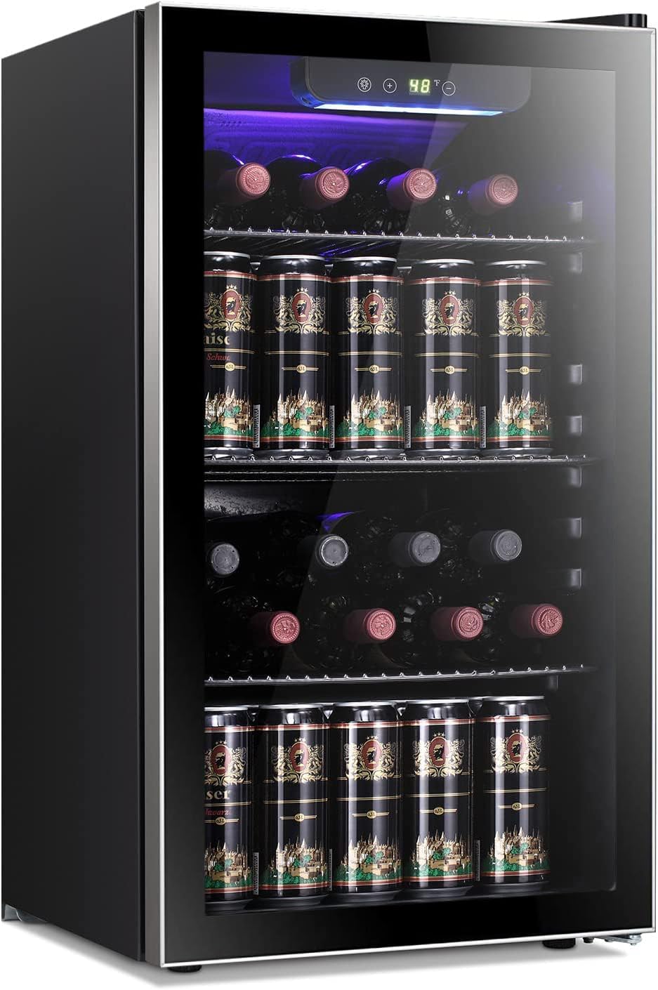 Wine Beer Fridge - ตู้แช่ไวน์/ตู้แช่เครื่องดื่มขนาดเล็ก 26 ขวด 130 กระป๋อง ตู้แช่เบียร์โซดา
