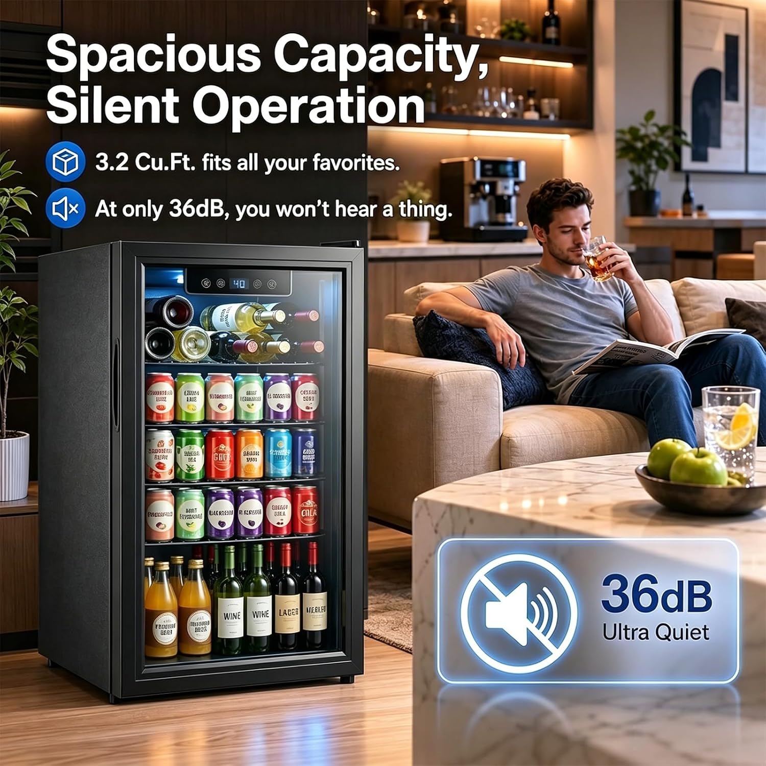 ตู้แช่เครื่องดื่มขนาด 3.2 คิวบ - Wine Beer Fridge บทวิจารณ์และราคา