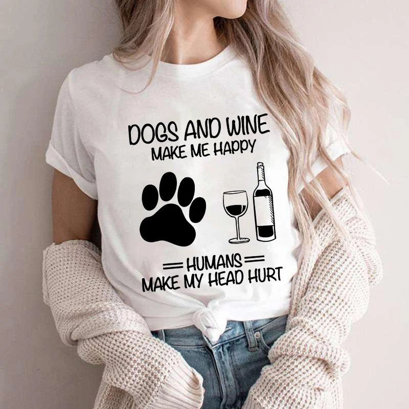 ผู้หญิงสุนัขแม่พิมพ์ T เสื้อสุ - Wine Or Beer บทวิจารณ์และราคา
