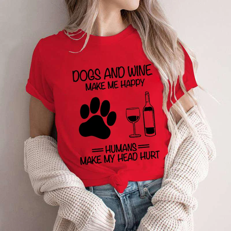 ผู้หญิงสุนัขแม่พิมพ์ T เสื้อสุ - Wine Or Beer บทวิจารณ์และราคา